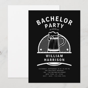 Groom Bachelor Party Schwarz-Weiß Brauerei Tour Einladung