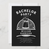 Groom Bachelor Party Schwarz-Weiß Brauerei Tour Einladung (Vorderseite)