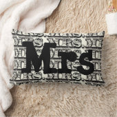 Groom Black and Ivory Mr Typografy Pattern Lendenkissen (Decke)