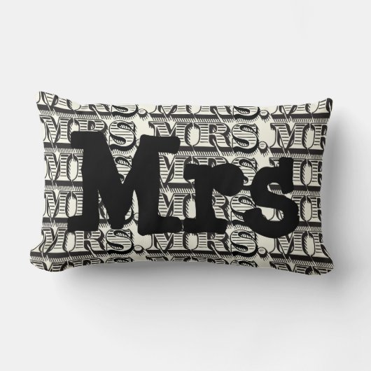 Groom Black and Ivory Mr Typografy Pattern Lendenkissen (Vorderseite)