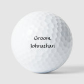 Groom Black and White Individuelle Name Geschenke  Golfball (Vorderseite)