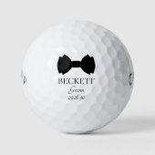 Groom Black Bow Krawatte Golfball (Vorderseite)