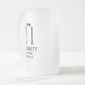 Groom Black Bow Krawatte Mattglas Bierglas (Vorderseite Links)