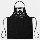 Groom Black Elegant Bachelor Party Hochzeit Schürze (Vorderseite)