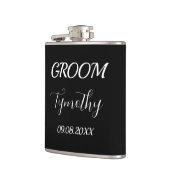 Groom Black Elegant Einfache Hochzeitsgeschenke Flachmann (Links)