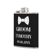 Groom Black Elegant Moderne Geschenke Hochzeit Flachmann (Links)