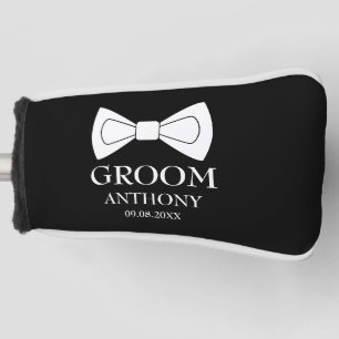 Groom Black Elegant Moderne Hochzeit Golf Headcover