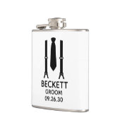 Groom Black Krawatte Flachmann (Links)