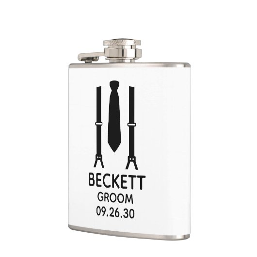 Groom Black Krawatte Flachmann (Links)