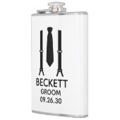 Groom Black Krawatte Flachmann (Links)