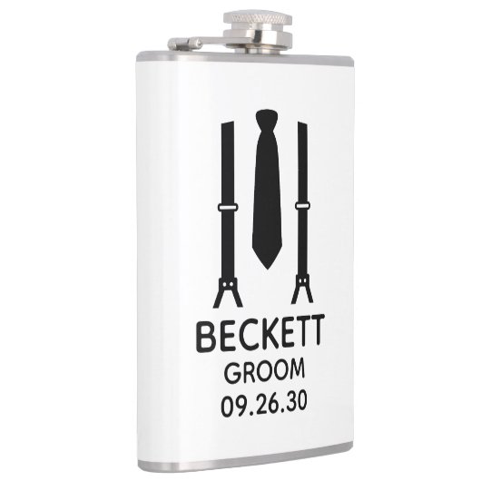 Groom Black Krawatte Flachmann (Rechts)