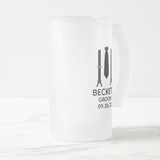 Groom Black Krawatte Mattglas Bierglas (VorderseiteRechts)
