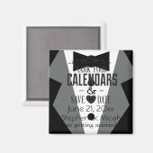 Groom Black Krawatte Tuxedo Save the Date Magnet (Vorderseite/Rückseite)