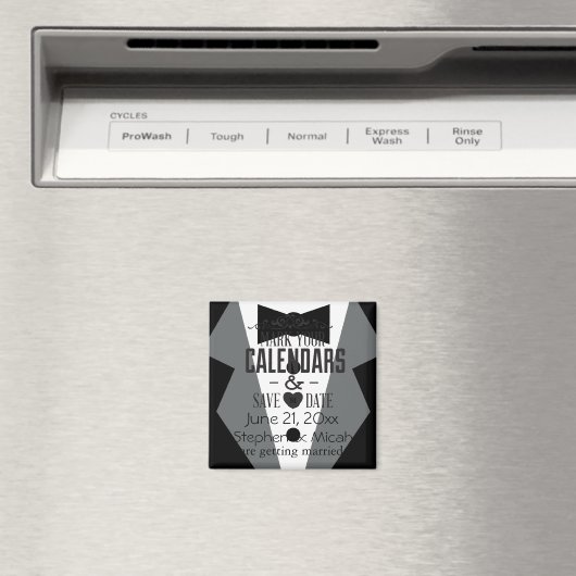 Groom Black Krawatte Tuxedo Save the Date Magnet (In Situ (Geschirrspüler))