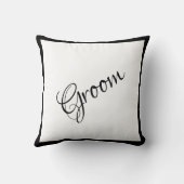 Groom Black Script Elegant Wedding Keepake Kissen (Rückseite)