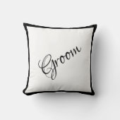 Groom Black Script Elegant Wedding Keepake Kissen (Vorderseite)