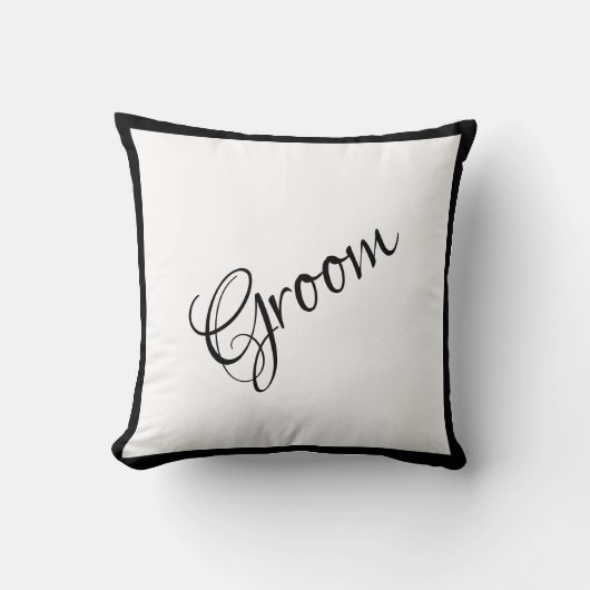 Groom Black Script Elegant Wedding Keepake Kissen (Vorderseite)