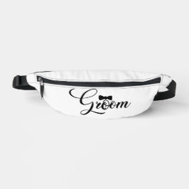 Groom Black Text auf White Fanny Pack Bauchtasche