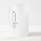 Groom Blue Bow Krawatte Mattglas Bierglas (Vorderseite Links)