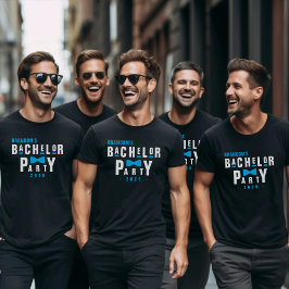 Groom Blue Bowtie Bachelor Party T-Shirt