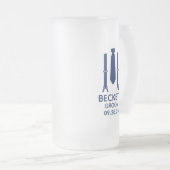 Groom Blue Krawatte Mattglas Bierglas (VorderseiteRechts)