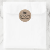 Groom Bold Typografy Runder Aufkleber (Tasche)