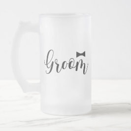 Groom-Bowtie Wedding,-Bachelor-Party Mattglas Bierglas