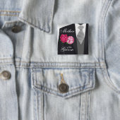 Groom-Brautparty - rosa Blume Button (Beispiel)