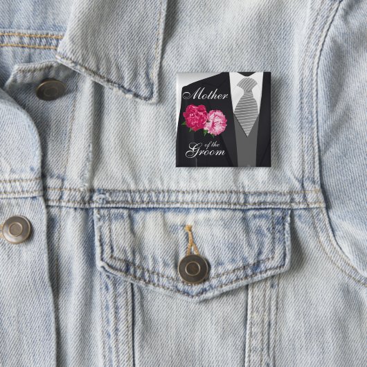 Groom-Brautparty - rosa Blume Button (Beispiel)