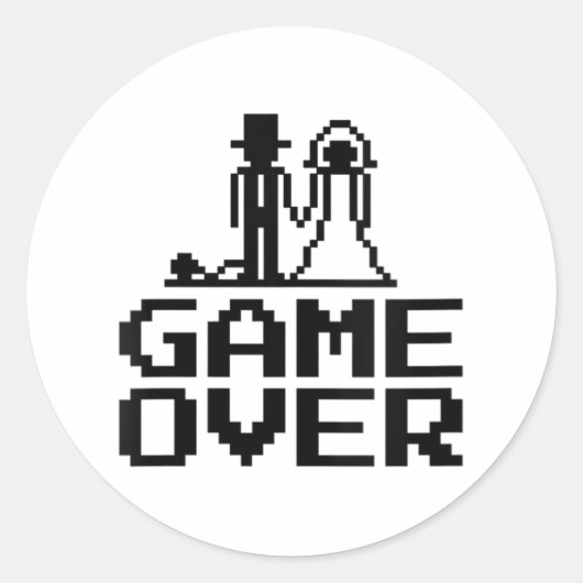 Groom Bride Bachelor Parterspiel über Nerd Runder Aufkleber (Vorderseite)