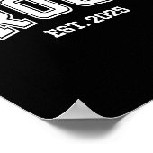 Groom Bride Est. 2025 Retro Just Married Couples W Poster (Ecke)