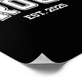 Groom Bride Est. 2025 Retro Just Married Couples W Poster (Ecke)