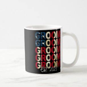 Groom Bride Est. 2025 US-Flagge nur verheiratete P Kaffeetasse