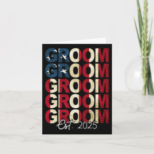Groom Bride Est. 2025 US-Flagge nur verheiratete P Karte