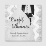 Groom & Bride Keepake Magnet<br><div class="desc">Hochzeitstag Gefälligkeitsmagnete. Ein Hochzeitstag Keepake von der Braut und der Gräuel bereit, um zu personalisieren. ✔ Hinweis: Nicht alle Vorlagenbereiche müssen geändert werden. 📌 Wenn Sie weitere Anpassungen benötigen, klicken Sie bitte auf den Button "Weitere Anpassungen vornehmen" oder "Design anpassen oder bearbeiten" und verwenden Sie unser Designwerkzeug, um die Größe,...</div>