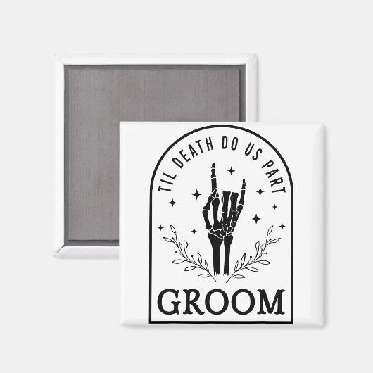 Groom Bride Skeleton Gothic Halloween Verlobung W Magnet (Vorderseite/Rückseite)