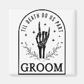 Groom Bride Skeleton Gothic Halloween Verlobung W Magnet (Vorne)