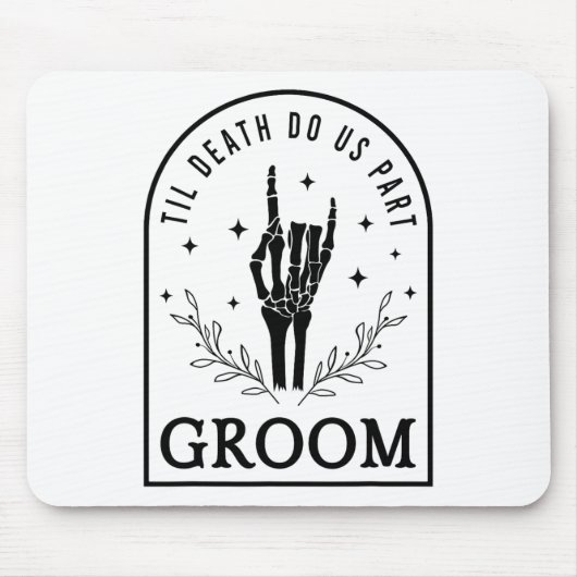 Groom Bride Skeleton Gothic Halloween Verlobung W Mousepad (Vorne)