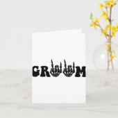 Groom Bride Skeleton Gothic Halloween Wedding Bach Karte (Gelbe Blume)