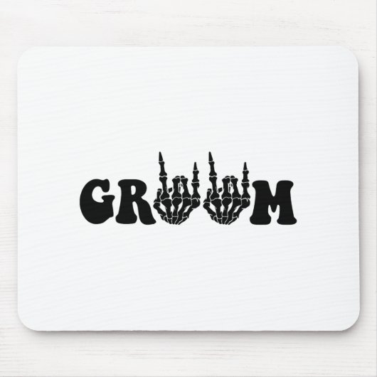 Groom Bride Skeleton Gothic Halloween Wedding Bach Mousepad (Vorne)