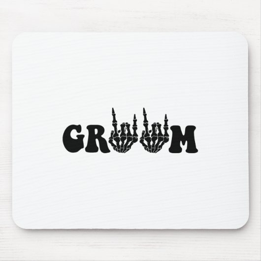 Groom Bride Skeleton Gothic Halloween Wedding Bach Mousepad (Vorne)
