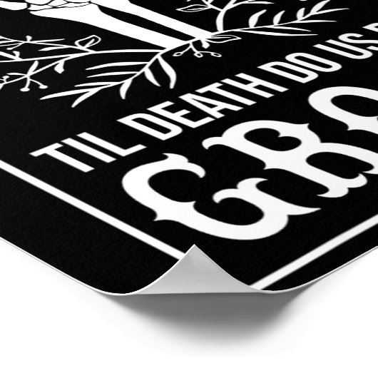 Groom Bride Skeleton Hand Paare Matching Wedding Poster (Ecke)