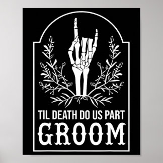 Groom Bride Skeleton Hand Paare Matching Wedding Poster