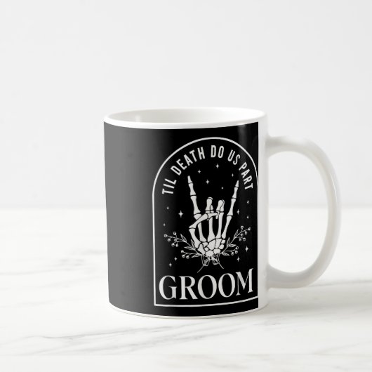 Groom Bride Skeleton Rock Hand Paare Wedding Hal Kaffeetasse (Rechts)