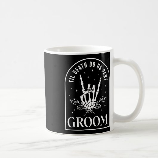 Groom Bride Skeleton Rock Hand Paare Wedding Hal Kaffeetasse (Rechts)