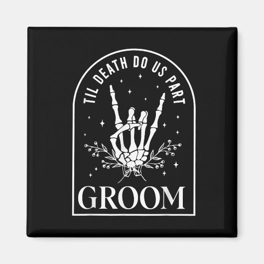 Groom Bride Skeleton Rock Hand Paare Wedding Hal Magnet (Vorne)