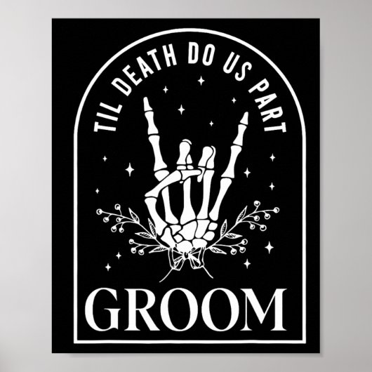 Groom Bride Skeleton Rock Hand Paare Wedding Hal Poster (Vorne)