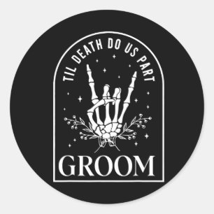 Groom Bride Skeleton Rock Hand Paare Wedding Hal Runder Aufkleber