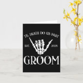Groom Bride Til Death Do Us Party Est 2024 Hallowe Karte (Gelbe Blume)