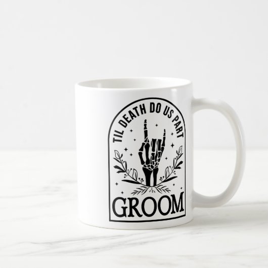 Groom Bride Verlobung Hochzeit Halloween Paare Ma Kaffeetasse (Rechts)